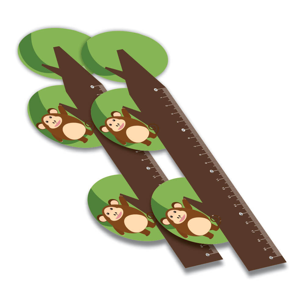 Réguas Pvc 0,50mm Premium Branco Infantil Modelo Macaco (20cm)