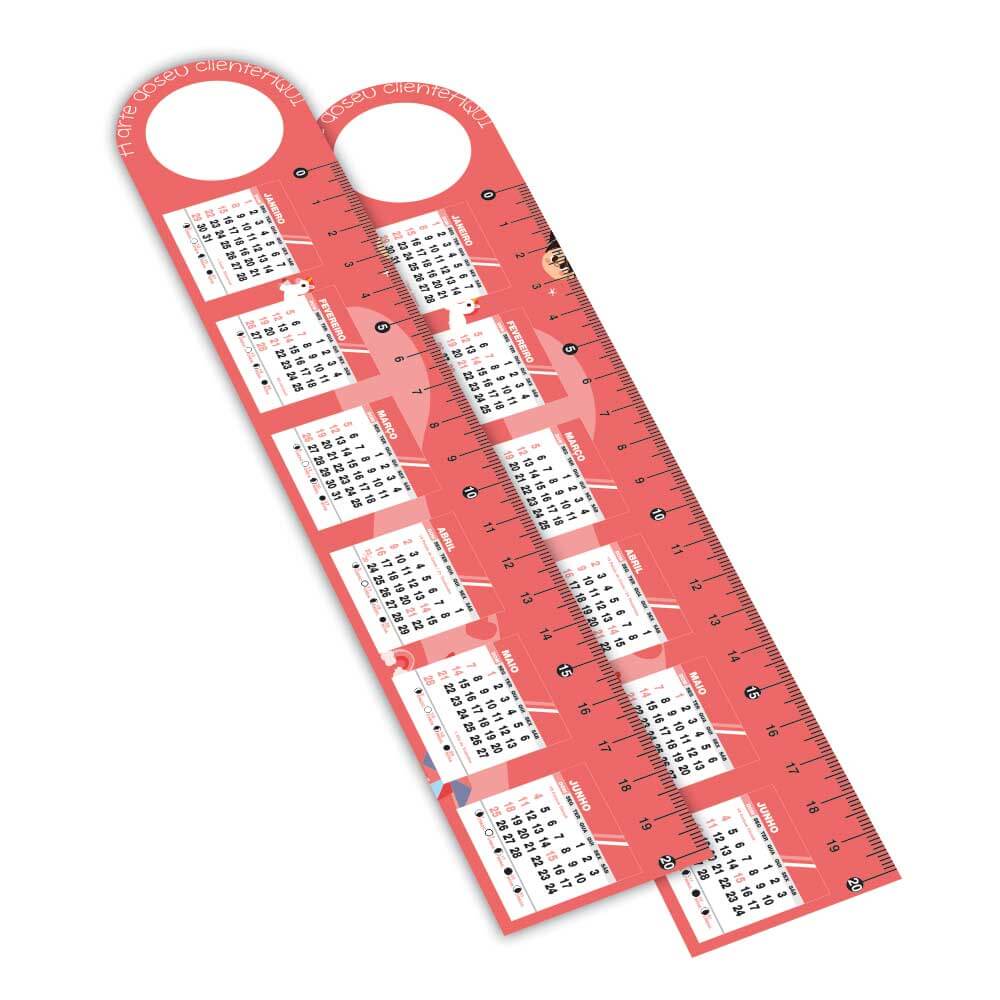 Réguas Pvc 0,50mm Premium Branco Retangular com Furo (20cm)