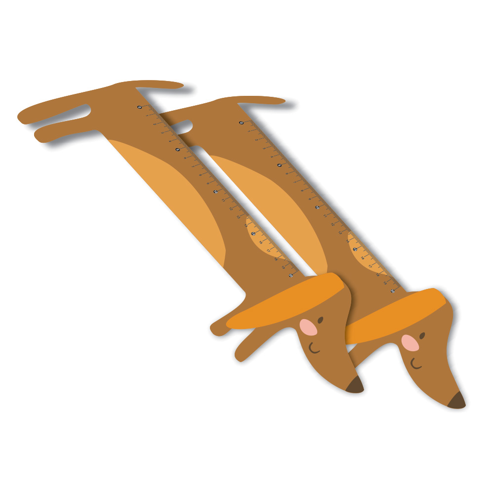 Réguas Pvc 0,50mm Premium Branco Infantil Modelo Cachorro (20cm)