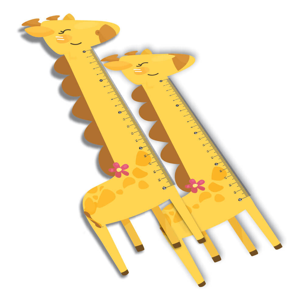Réguas Pvc 0,50mm Premium Branco Infantil Modelo Girafa (20cm)