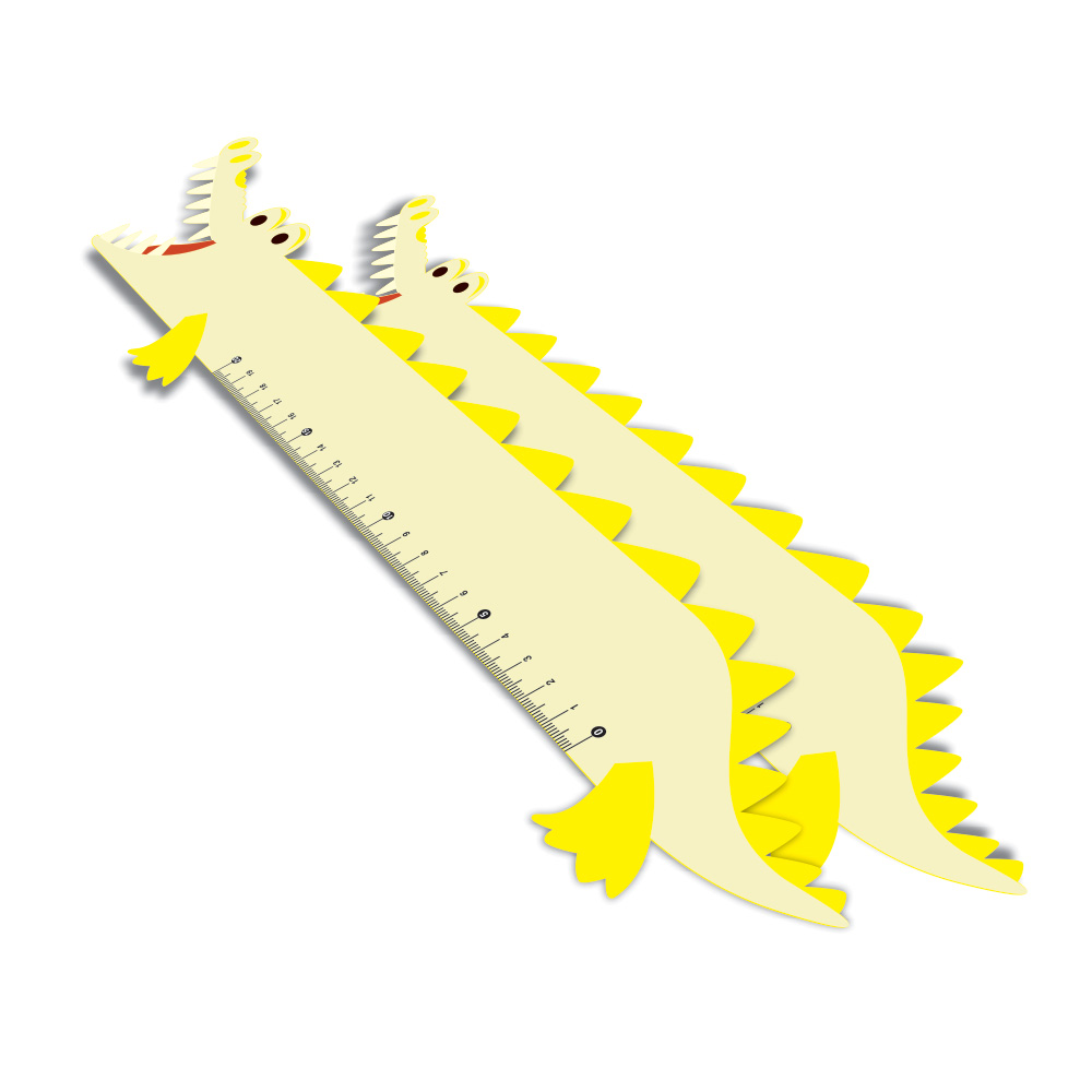 Réguas Pvc 0,50mm Premium Branco Infantil Modelo Jacaré (20cm)