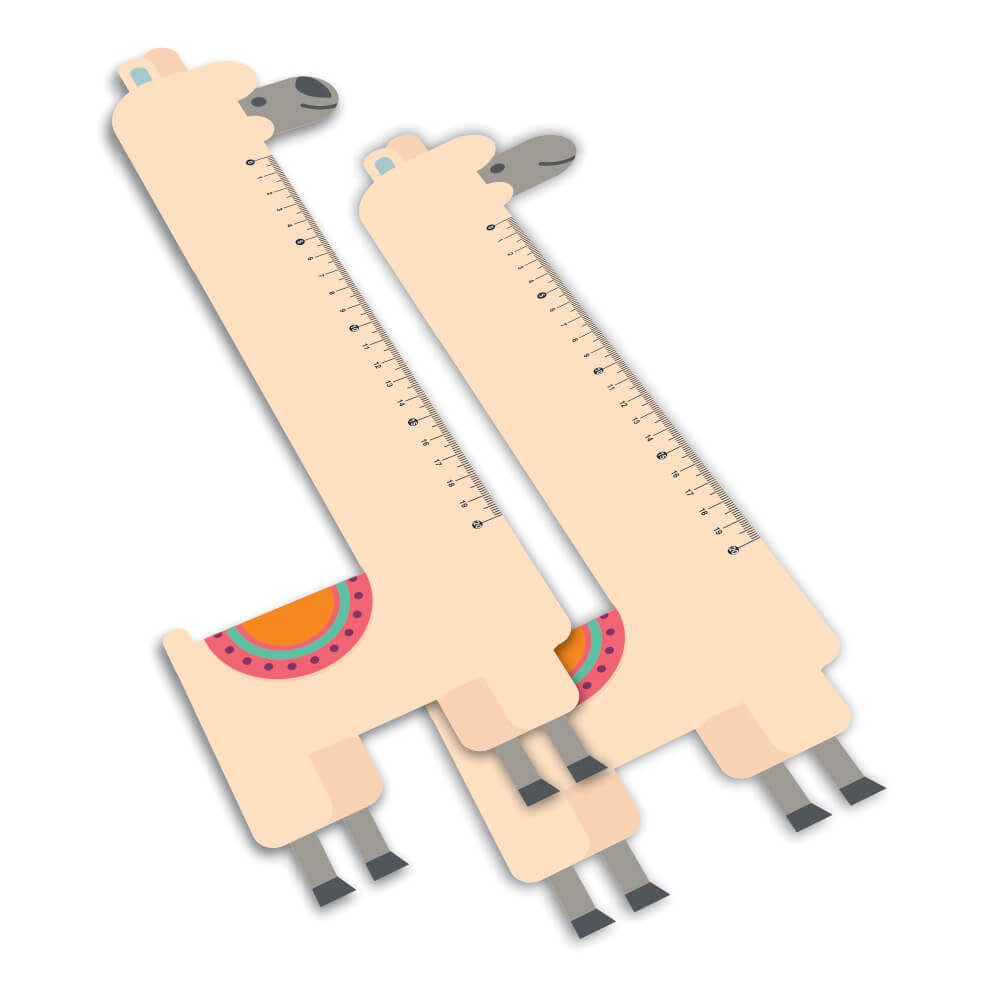 Réguas Pvc 0,50mm Premium Branco Infantil Modelo Lhama (20cm)