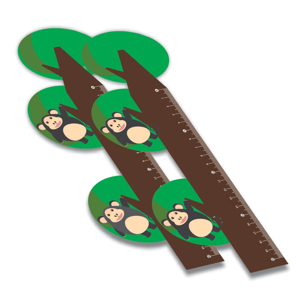 Réguas Pvc 0,50mm Premium Branco Infantil Modelo Macaco (20cm)