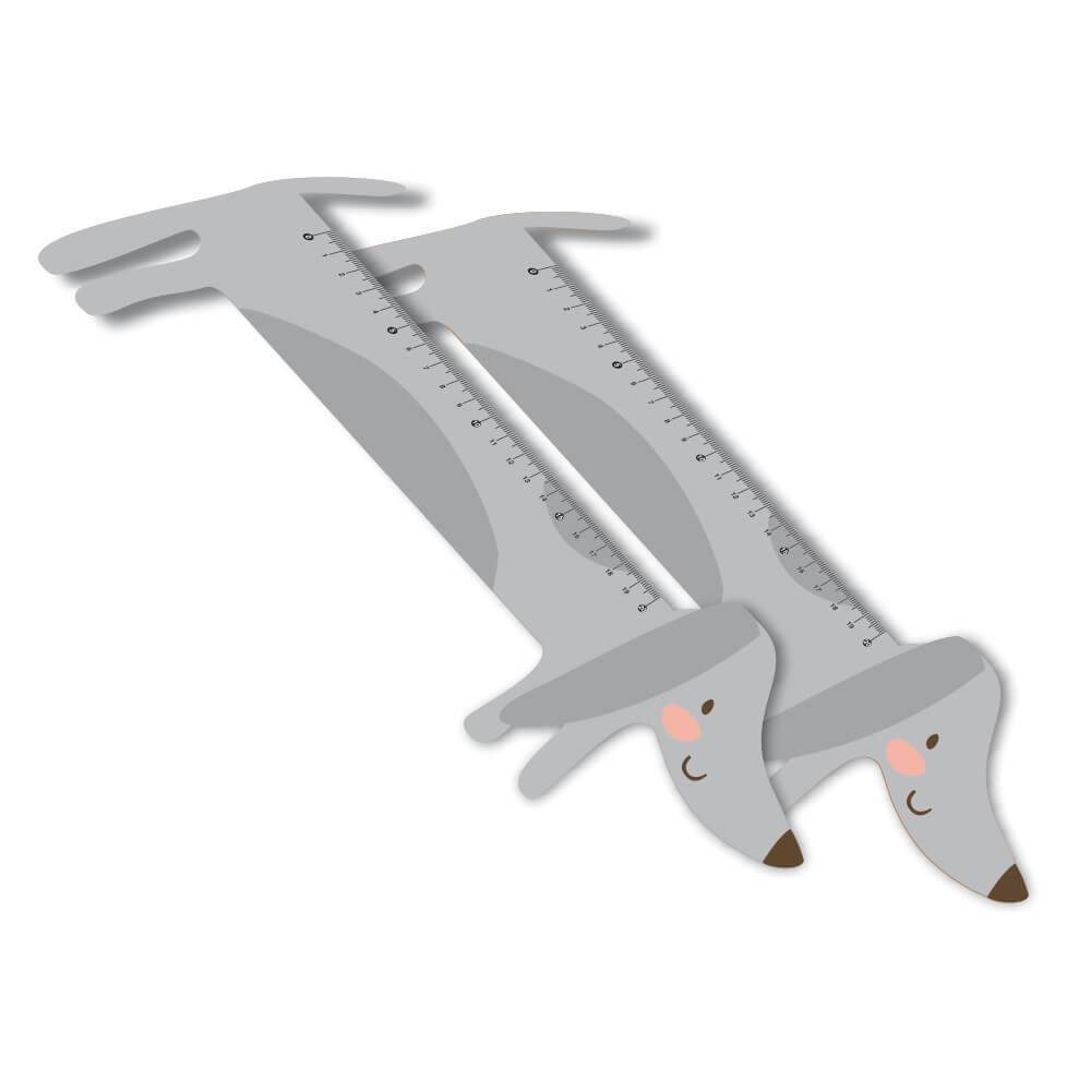 Réguas Pvc 0,50mm Premium Branco Infantil Modelo Cachorro (20cm)