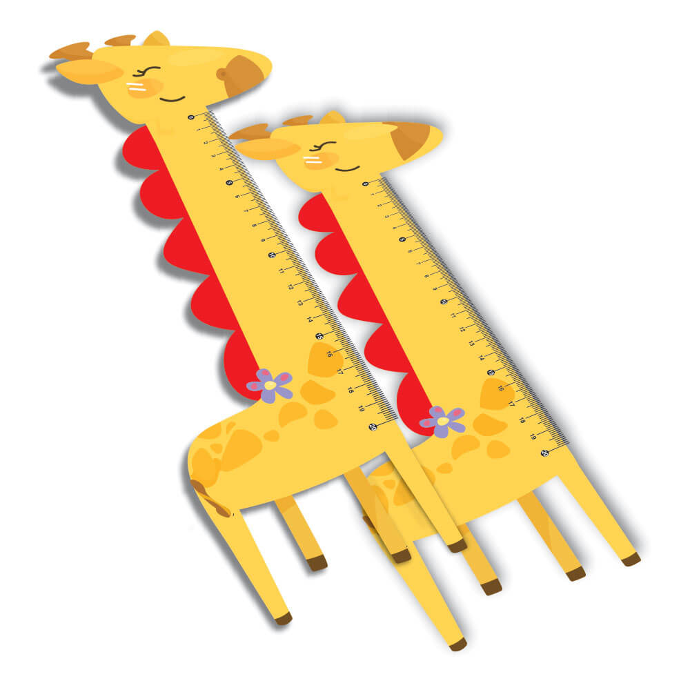 Réguas Pvc 0,50mm Premium Branco Infantil Modelo Girafa (20cm)
