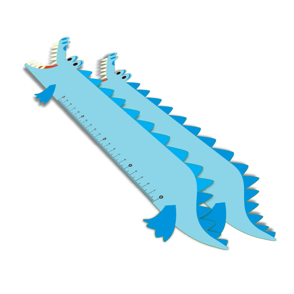 Réguas Pvc 0,50mm Premium Branco Infantil Modelo Jacaré (20cm)