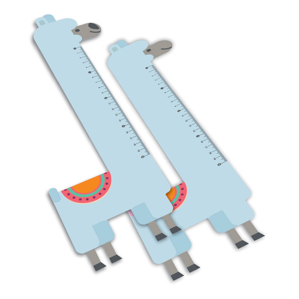 Réguas Pvc 0,50mm Premium Branco Infantil Modelo Lhama (20cm)
