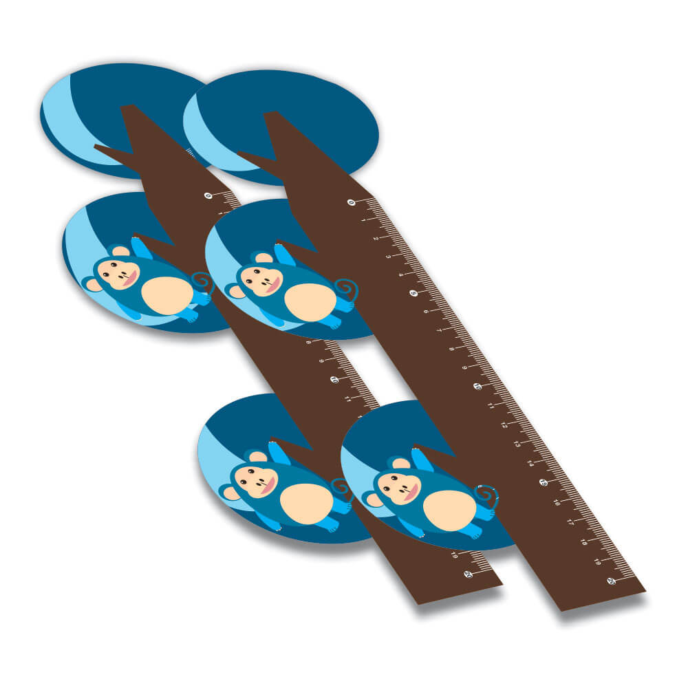 Réguas Pvc 0,50mm Premium Branco Infantil Modelo Macaco (20cm)