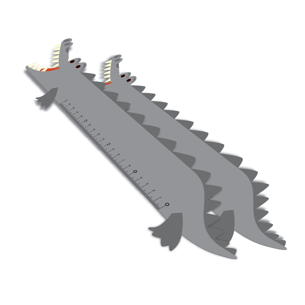 Réguas Pvc 0,50mm Premium Branco Infantil Modelo Jacaré (20cm)