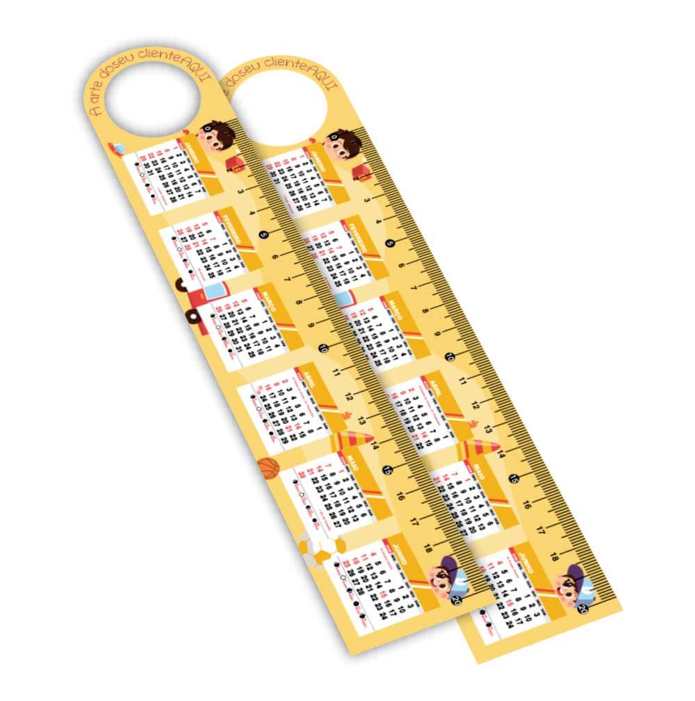 Réguas Pvc 0,50mm Premium Branco Retangular com Furo (20cm)
