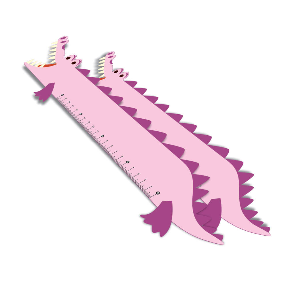 Réguas Pvc 0,50mm Premium Branco Infantil Modelo Jacaré (20cm)