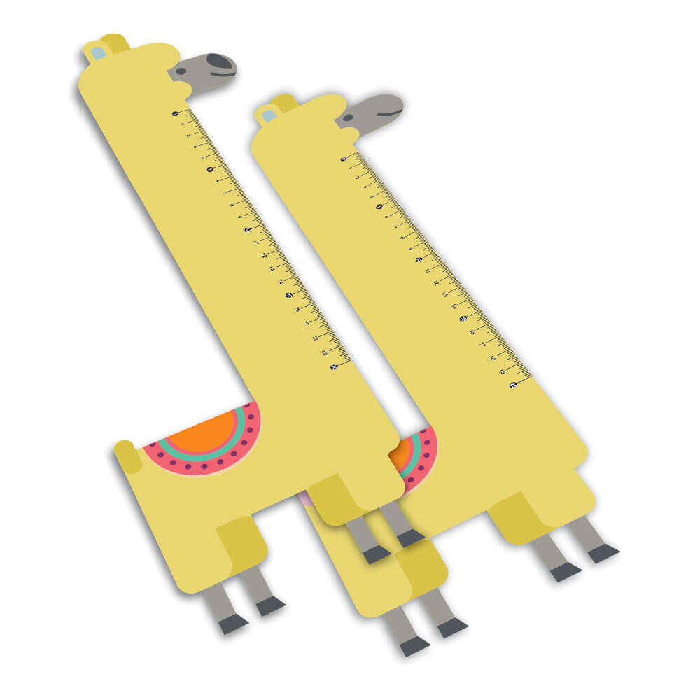 Réguas Pvc 0,50mm Premium Branco Infantil Modelo Lhama (20cm)