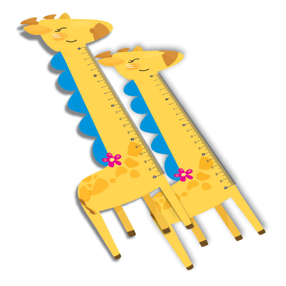 Réguas Pvc 0,50mm Premium Branco Infantil Modelo Girafa (20cm)
