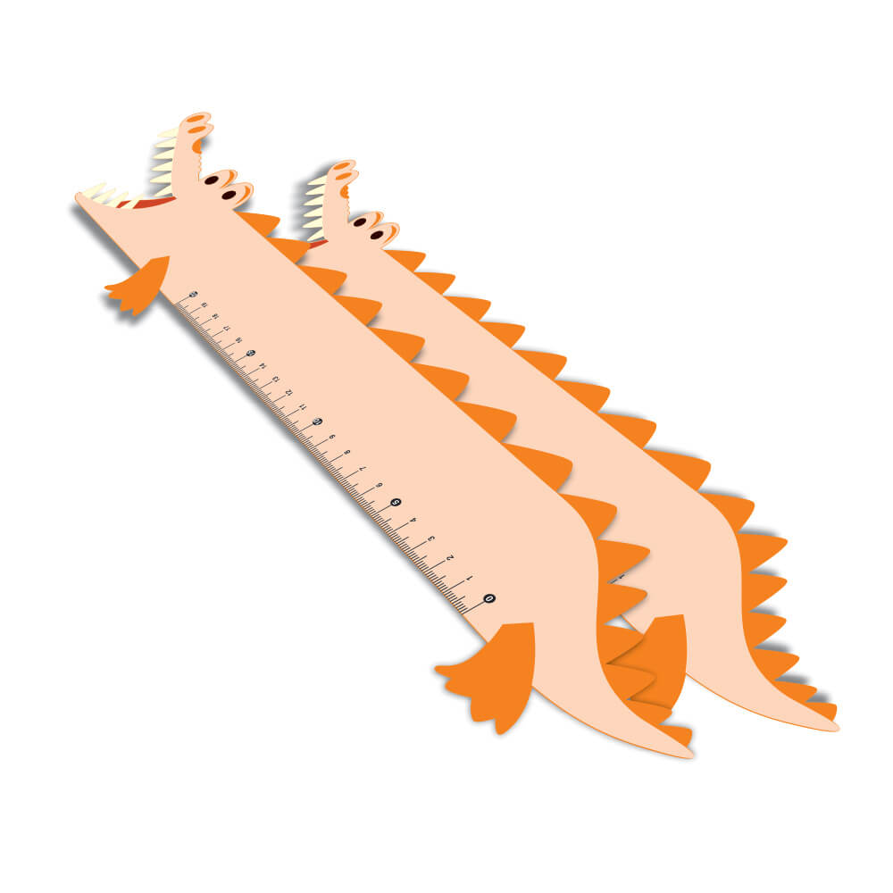 Réguas Pvc 0,50mm Premium Branco Infantil Modelo Jacaré (20cm)