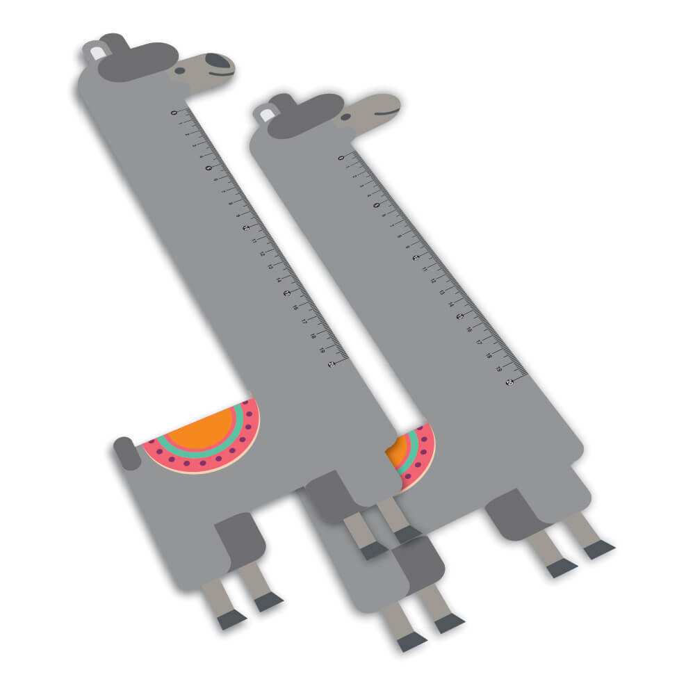 Réguas Pvc 0,50mm Premium Branco Infantil Modelo Lhama (20cm)