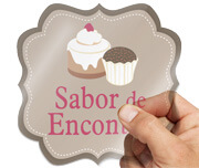 Adesivos Rótulos Folha Vinil Transparente com Tinta Branca (135x135mm)