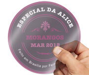 Adesivos Rótulos Folha Vinil Transparente com Tinta Branca (135x135mm)