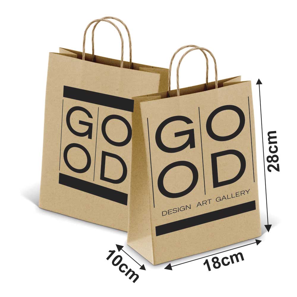 Sacolas Personalizadas Kraft Com Alça 80g 1x0 Tamanho P (180x280mm)