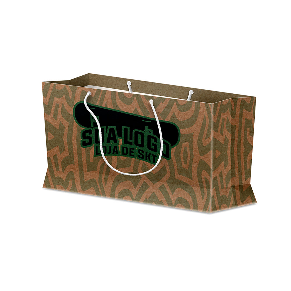 Sacolas Personalizadas Duplex 221g Pardo Extra Mini Horizontal