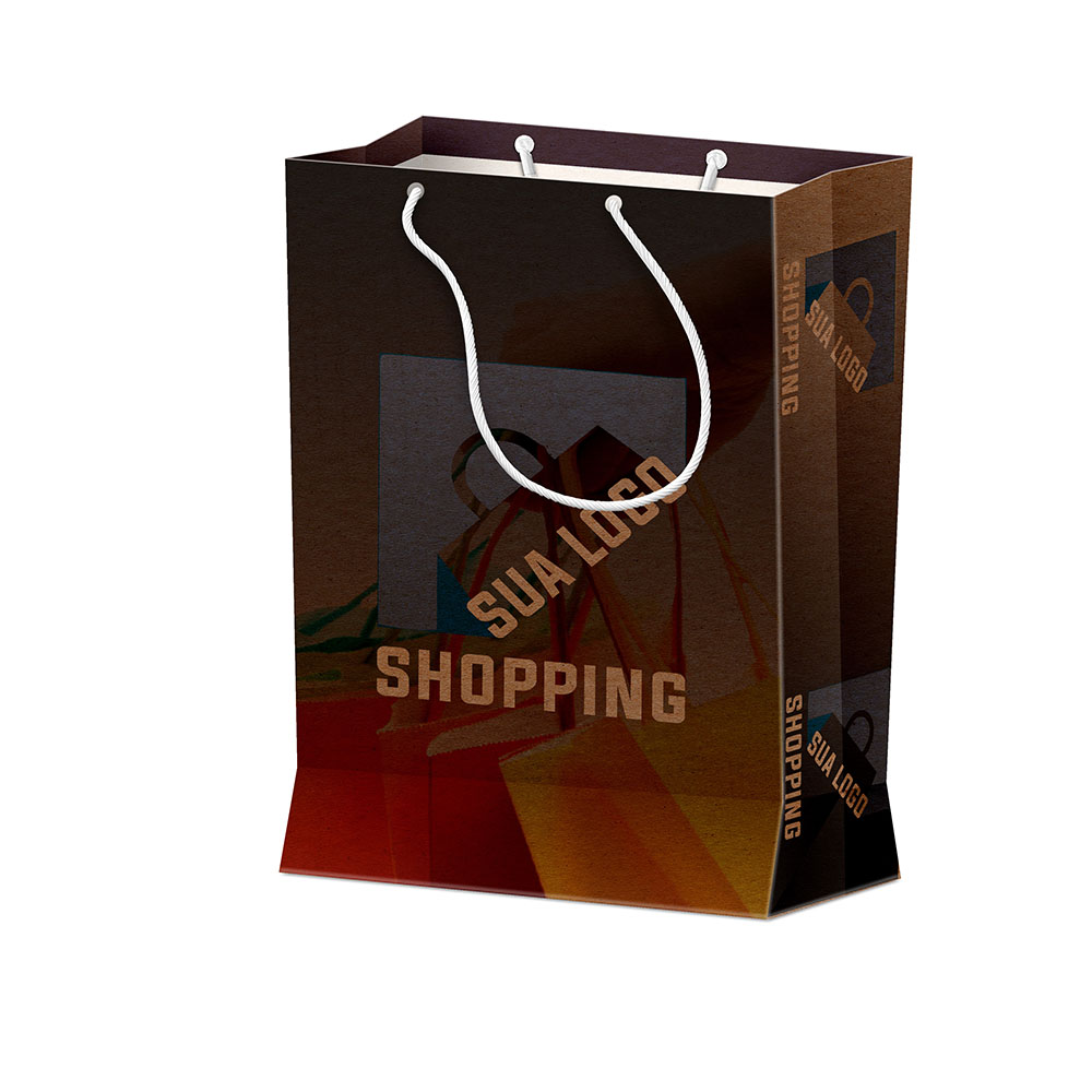 Sacolas Personalizadas Duplex 221g Pardo Extra Mini Vertical