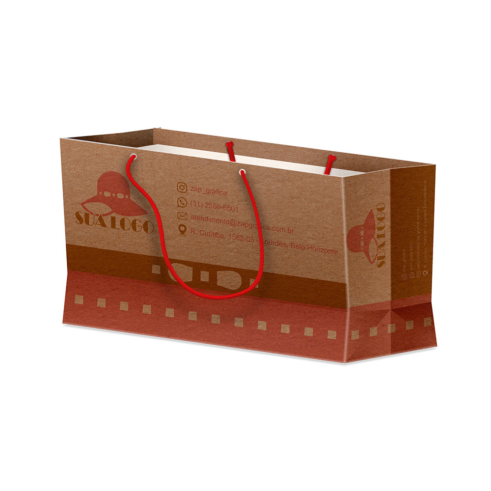 Sacolas Personalizadas Duplex 221g Pardo Mini Horizontal