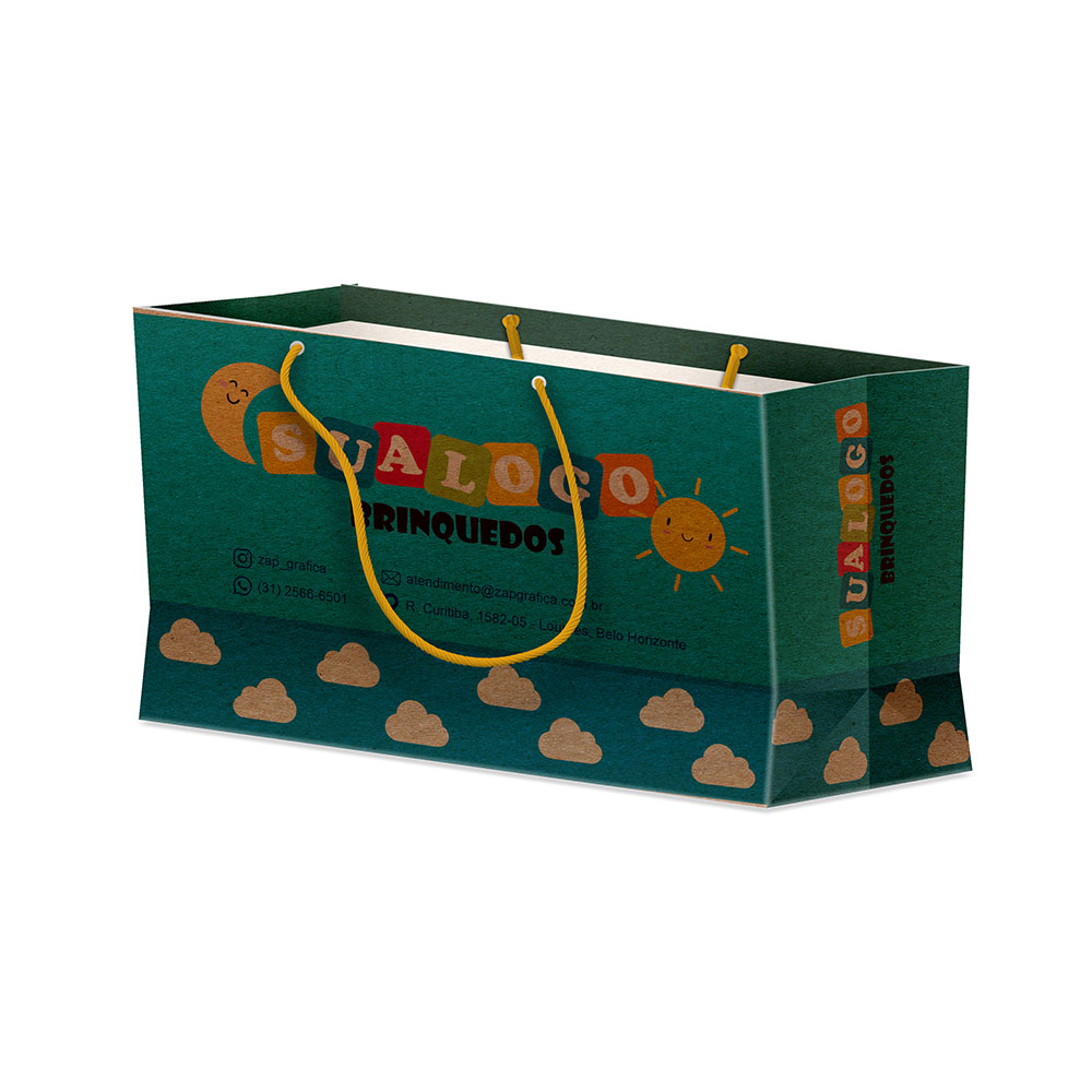 Sacolas Personalizadas Duplex 221g Pardo Mini Horizontal