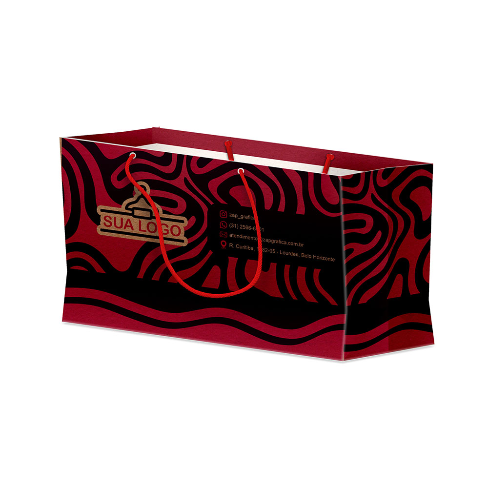 Sacolas Personalizadas Duplex 221g Pardo Mini Horizontal