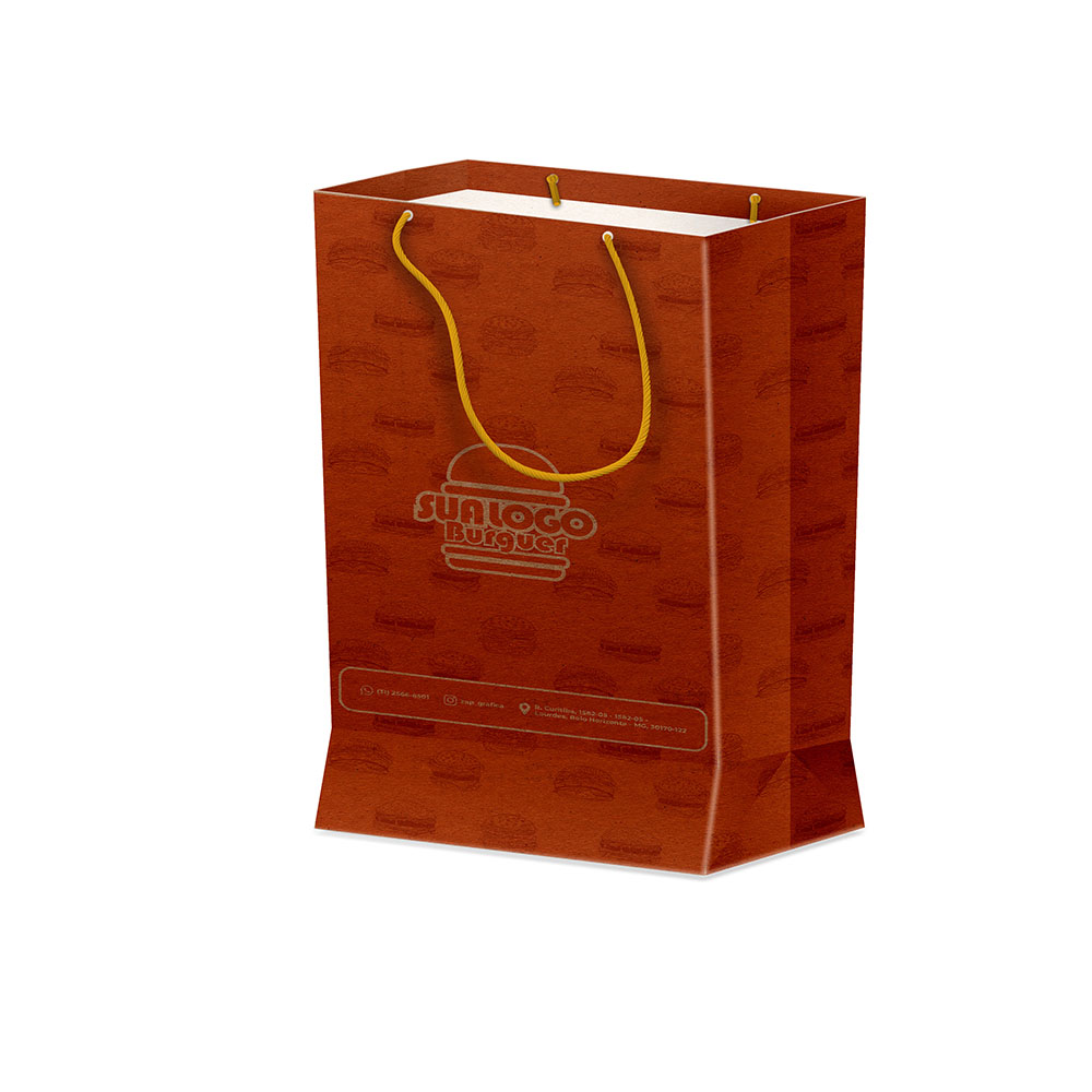 Sacolas Personalizadas Duplex 221g Pardo Mini Vertical