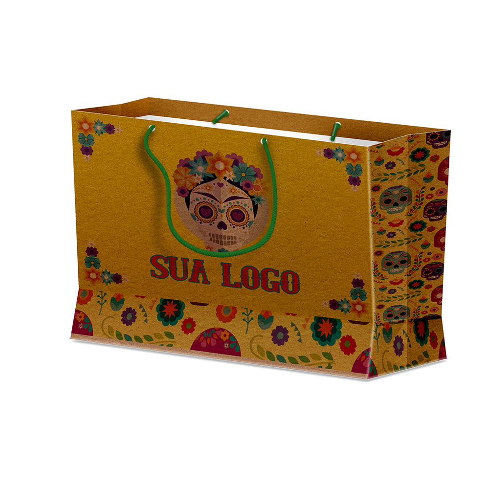 Sacolas Personalizadas Duplex 221g Pardo Média Horizontal