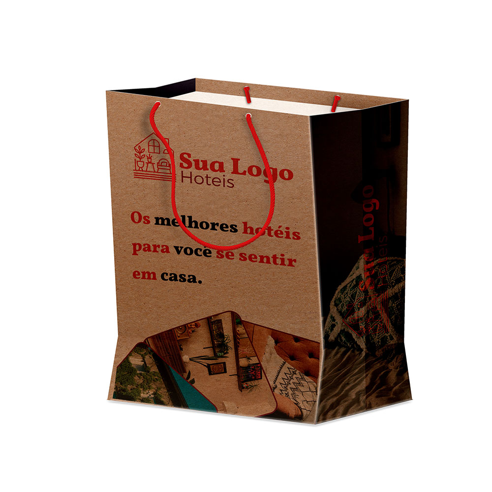 Sacolas Personalizadas Duplex 221g Pardo Média Vertical