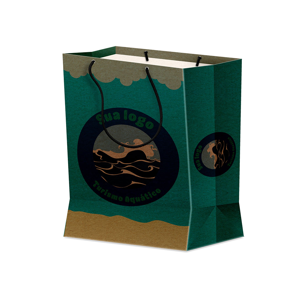 Sacolas Personalizadas Duplex 221g Pardo Média Vertical