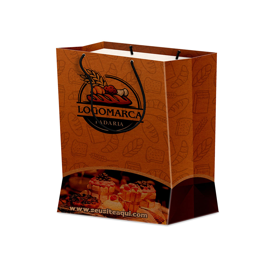 Sacolas Personalizadas Duplex 221g Pardo Média Vertical