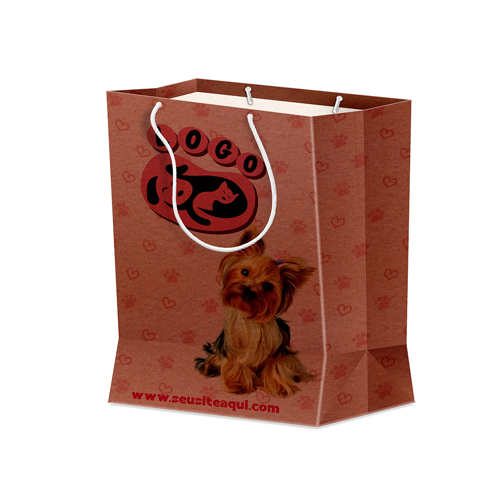 Sacolas Personalizadas Duplex 221g Pardo Média Vertical