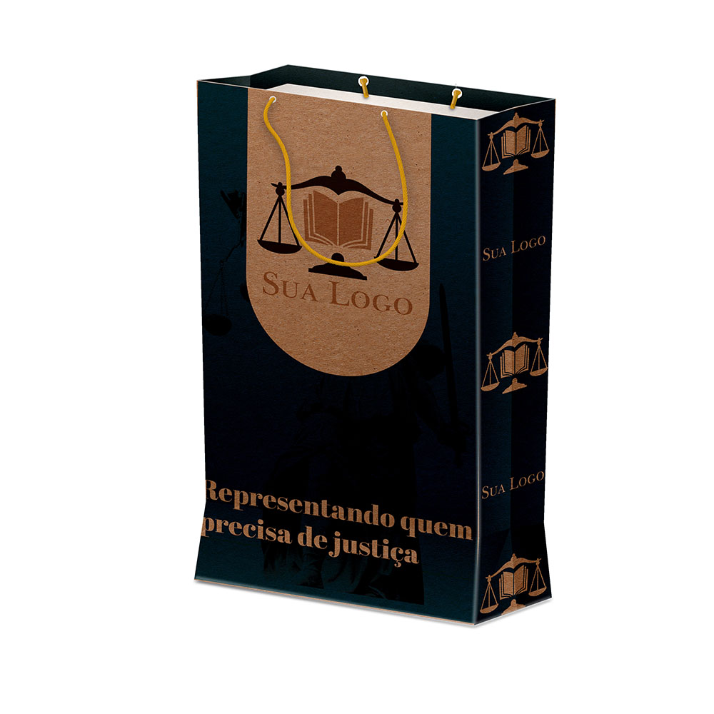 Sacolas Personalizadas Duplex 221g Pardo Grande Vertical