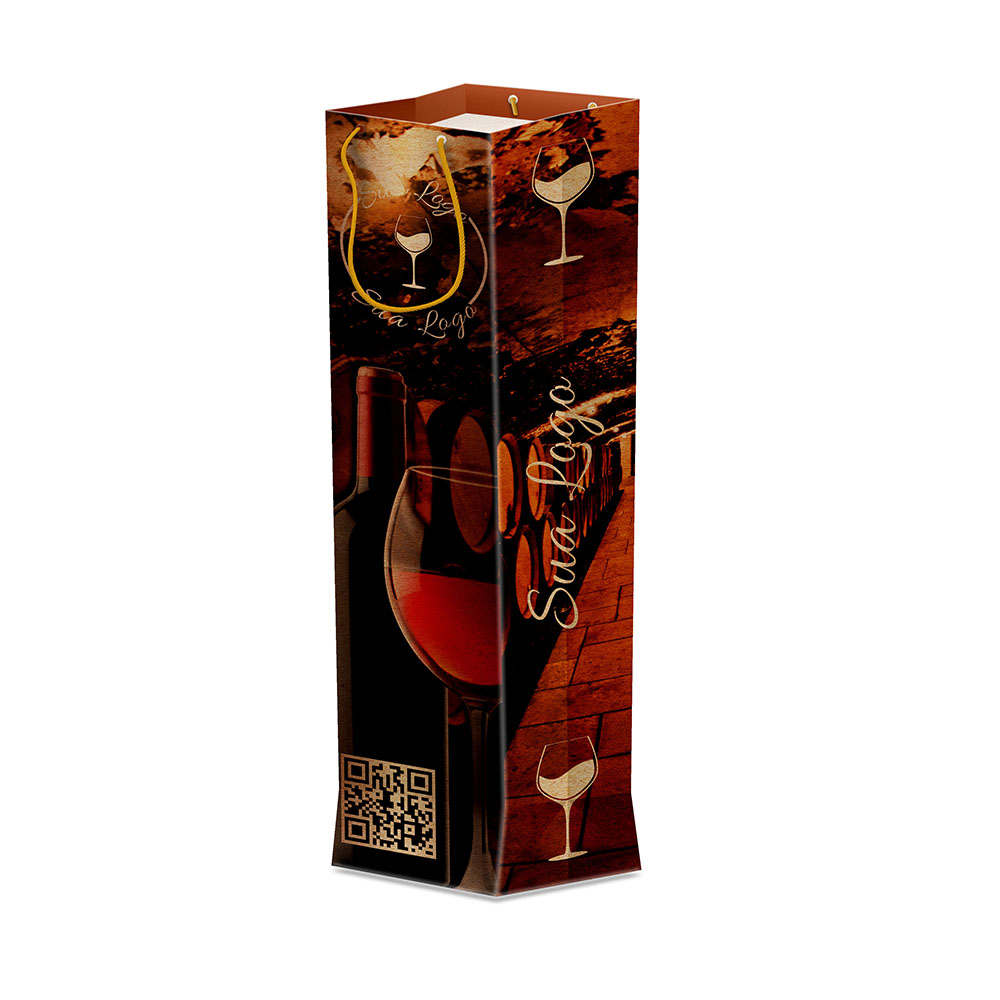 Sacolas Personalizadas Duplex 221g Pardo para Garrafas