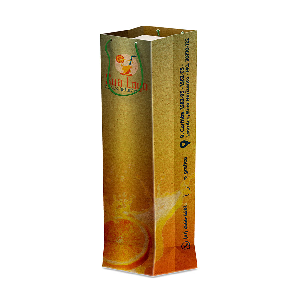 Sacolas Personalizadas Duplex 221g Pardo para Garrafas