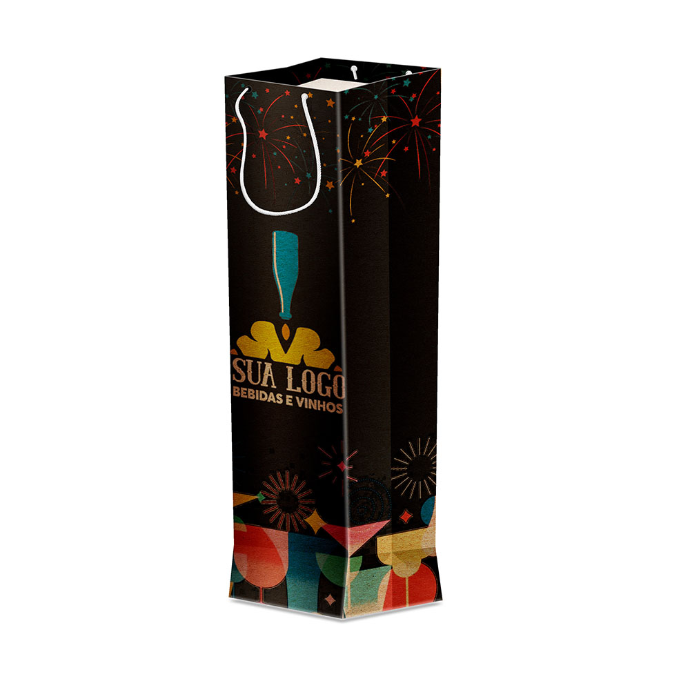 Sacolas Personalizadas Duplex 221g Pardo para Garrafas