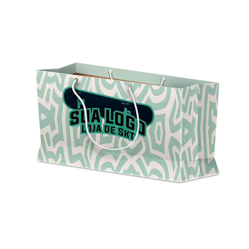 Sacolas Personalizadas Duplex 221g Branco Extra Mini Horizontal