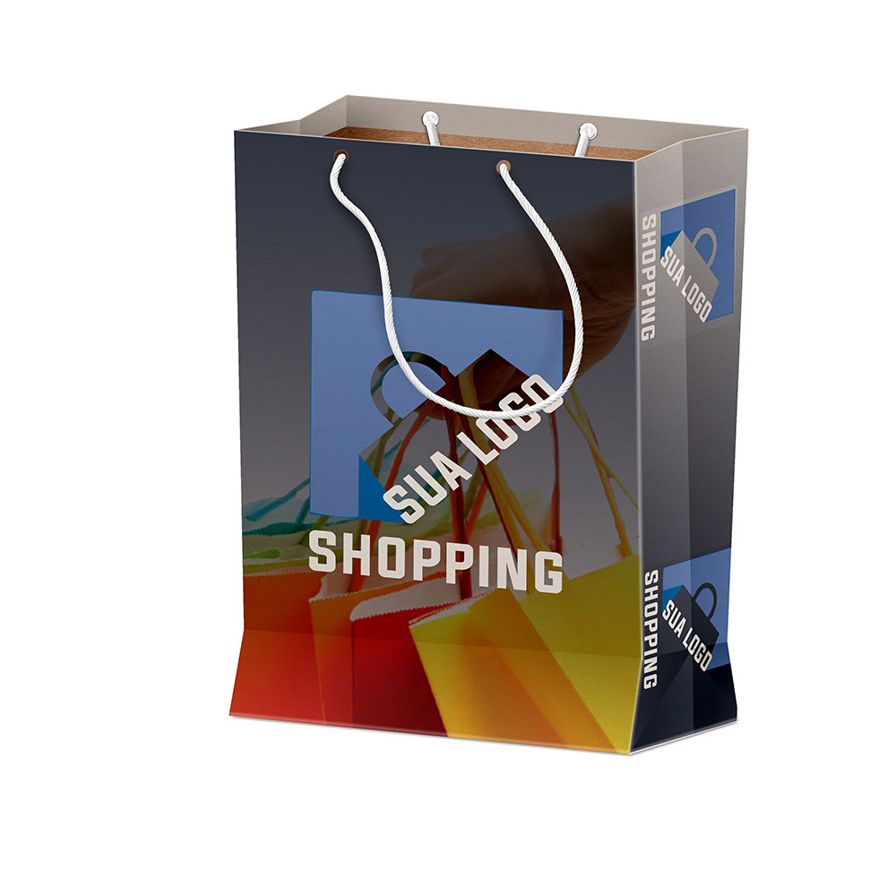 Sacolas Personalizadas Duplex 221g Branco Extra Mini Vertical