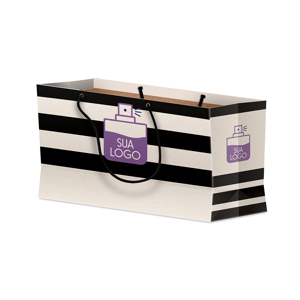 Sacolas Personalizadas Duplex 221g Branco Mini Horizontal