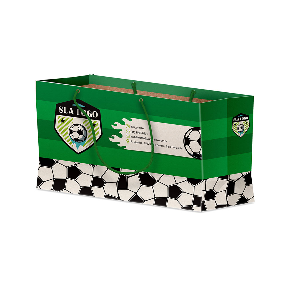 Sacolas Personalizadas Duplex 221g Branco Mini Horizontal