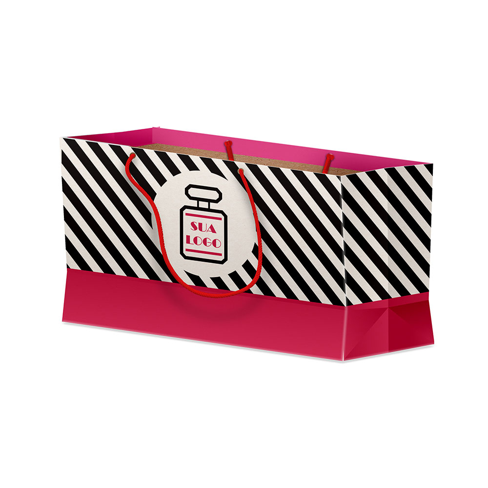 Sacolas Personalizadas Duplex 221g Branco Mini Horizontal