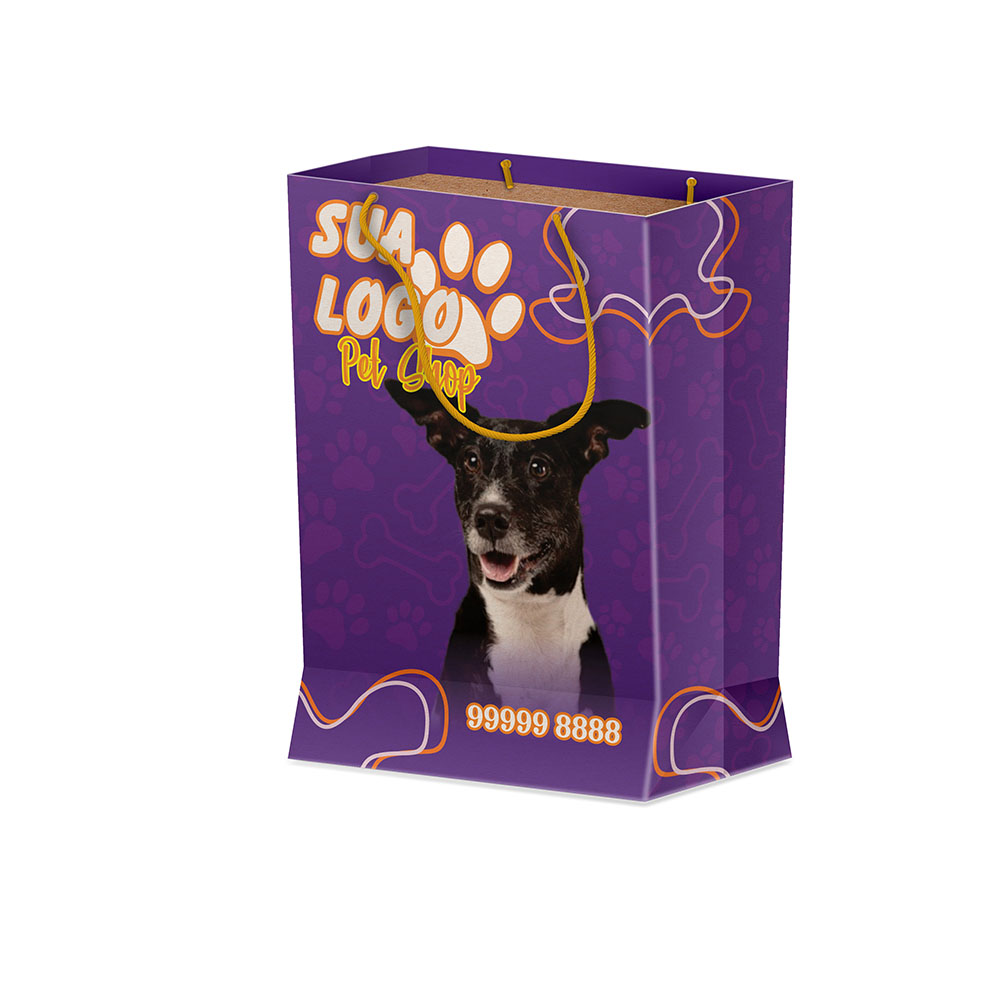 Sacolas Personalizadas Duplex 221g Branco Mini Vertical