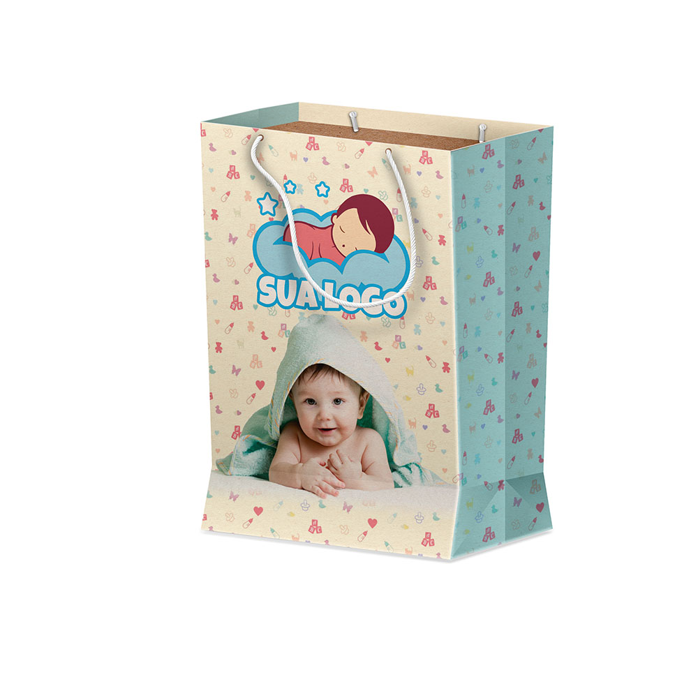 Sacolas Personalizadas Duplex 221g Branco Mini Vertical