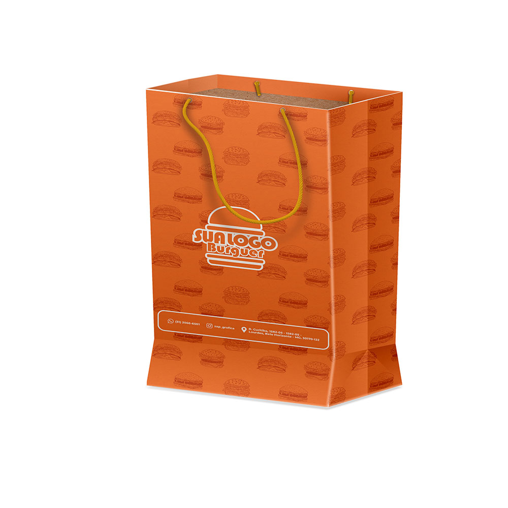 Sacolas Personalizadas Duplex 221g Branco Mini Vertical