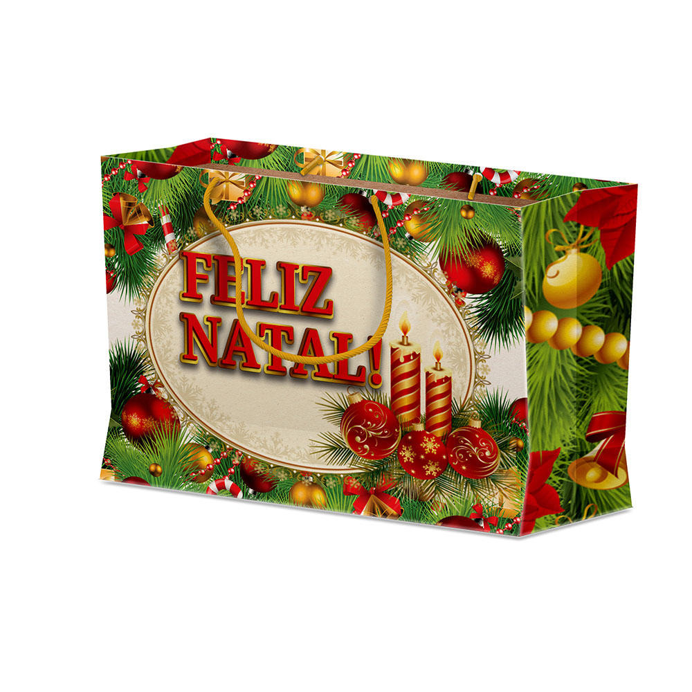 Sacolas Personalizadas Duplex 221g Branco Média Horizontal