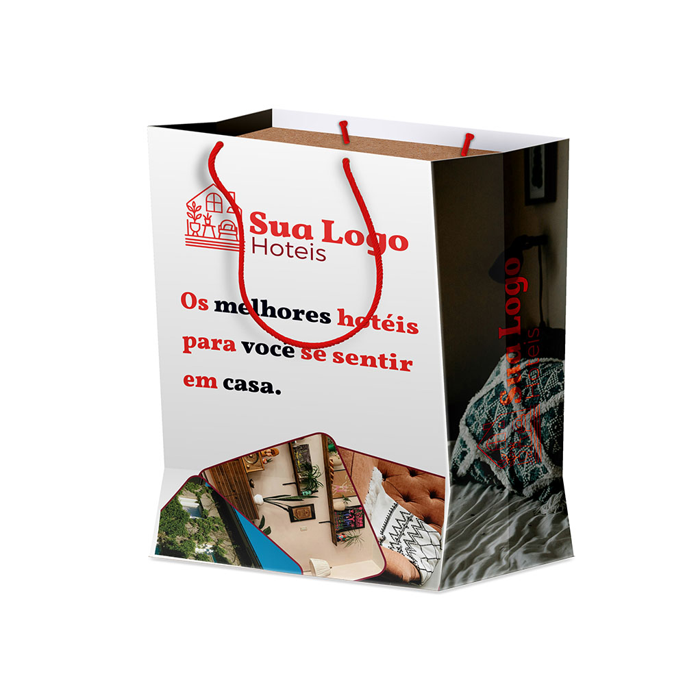 Sacolas Personalizadas Duplex 221g Branco Média Vertical