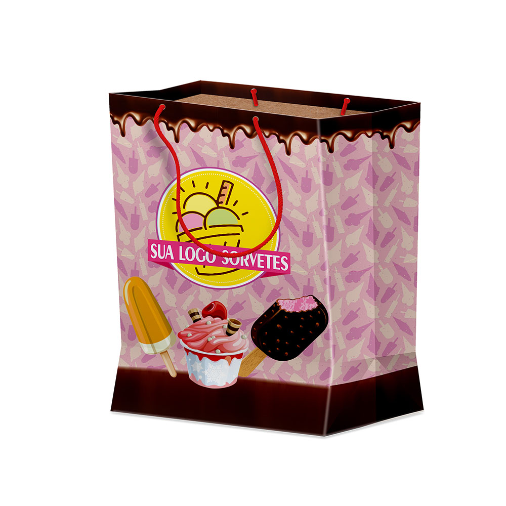 Sacolas Personalizadas Duplex 221g Branco Média Vertical