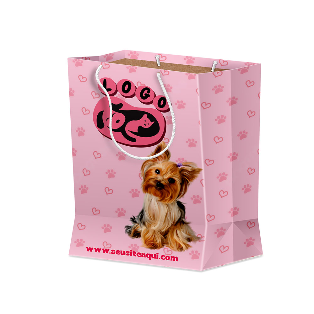 Sacolas Personalizadas Duplex 221g Branco Média Vertical