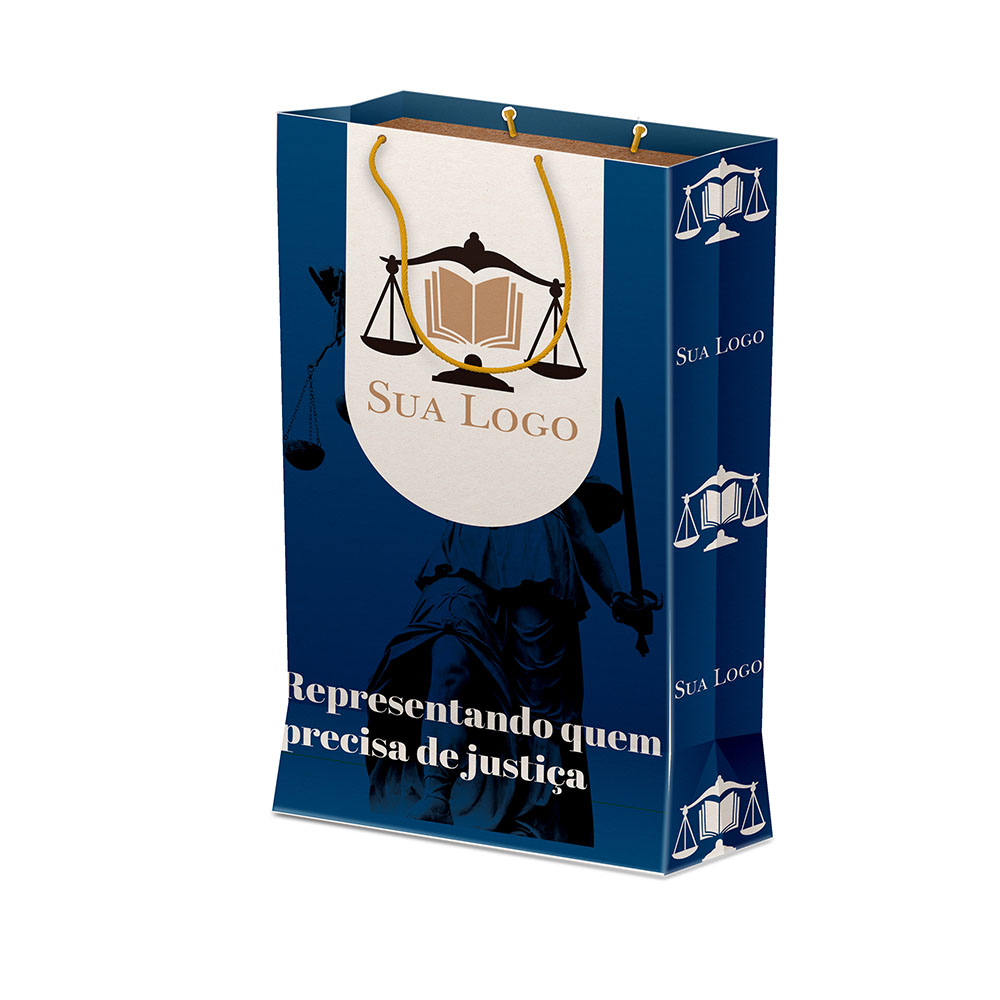 Sacolas Personalizadas Duplex 221g Branco Grande Vertical